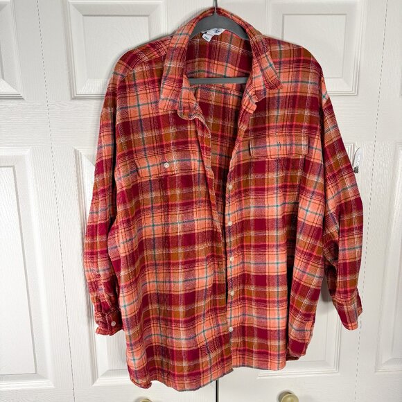 Old Navy Plaid Boyfriend Shirt Oversized Button Down – Size 3X - Picture 1 of 3